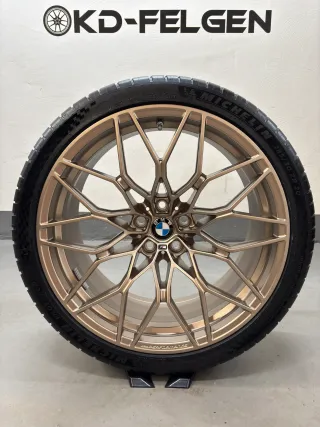 Original BMW 1000M 20/21 Zoll Sommerräder M2 G87 M3 G80 G81 M4 G82 M Performance Kreuzspeiche M 1000 Alufelgen Goldbronze matt - Bild 2