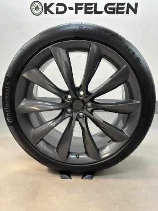 Original Tesla Model X 22 Zoll Sommerräder Onyx Turbine Felge 1072246-XX-C - Bild 4