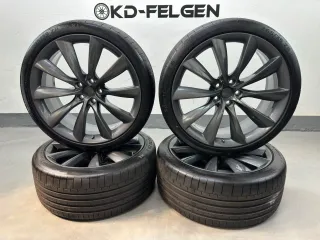 Original Tesla Model X 22 Zoll Sommerräder Onyx Turbine Felge 1072246-XX-C - Bild 1