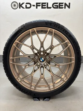 Original BMW 1000M 20/21 Zoll Sommerräder M2 G87 M3 G80 G81 M4 G82 M Performance Kreuzspeiche M 1000 Alufelgen Goldbronze matt - Bild 3